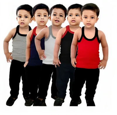 IKHLAS Vest For Boys Cotton Blend(Multicolor, Pack of 5)