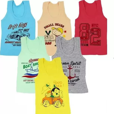 Cavendres Vest For Baby Boys Pure Cotton(Multicolor, Pack of 6)