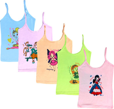 TINY TOWN Camisole For Girls(Multicolor, Pack of 5)