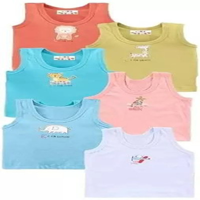 Cavendres Vest For Baby Boys Pure Cotton(Multicolor, Pack of 6)