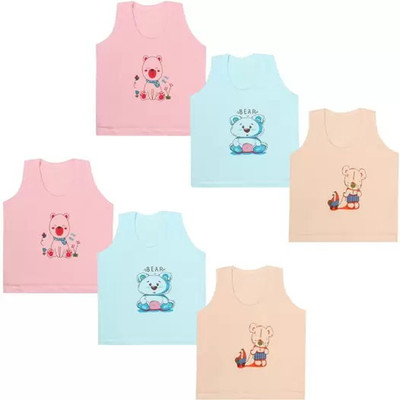 Cavendres Vest For Baby Boys Pure Cotton(Multicolor, Pack of 6)