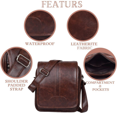 TRUE INDIAN Passport Bag For men & Women One Side Bag Leather Bag Travel Bag Camping Kit