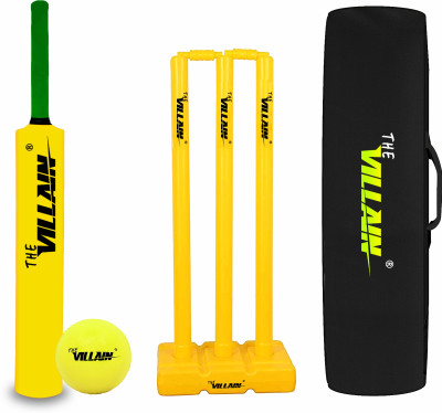The Villain Bat_Ball_Wicket_Batcover PVC/Plastic Cricket  Bat For 15+ Yrs(1.2 kg)