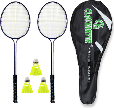 CLOVERBYTE Double Shaft Badminton Set (2 Rackets, Badminton Bag And Pack of 3 Shuttlecock) Badminton Kit