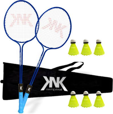 KNK Double Shaft Of 2 With 6 Pc Nylon Shuttlecock With Cover Badminton Kit For Rs. 214 @ 64 %