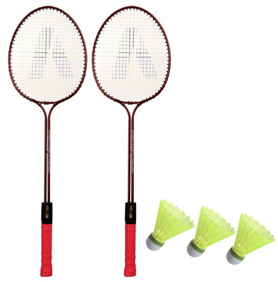 HOC Double Shaft Badminton Racket Combo Kit Set Of 2 Racquet With 3 Pcs new Badminton Kit