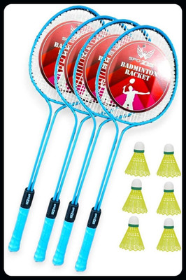 SPO Zone Scratchless A-2000 Badminton Racquets set Of 4 with 6 Plastic Shuttles-217 Badminton Kit