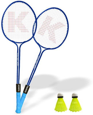 KOBRO Double Shaft Badminton Racquet Set Of 2 Piece With 2 Piece Nylon Shuttle Cock Badminton Kit