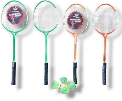 SPO Zone Booster Set Of 4 Badminton Kit With 4 Nylon Shuttle Badminton Kit