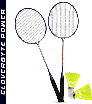 MINIBLITZ POWER Purple Steel LightWeight Badminton Racquet 1 Pair with 2 pc Shuttlecocks Badminton Kit