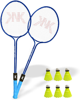 KNK Badminton Racquet Set Of 2 Piece With 6 Piece With Nylon Shuttle Cock Badminton Kit