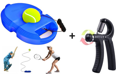 Fitnesstricks Hand Gripper with Solo Tennis Trainer Rebound Ball Tennis Kit