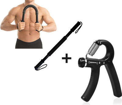 Fitnesstricks Sports & Fitness Combo of Power Twister Bar 20 Kg & Hand Gripper Fitness Accessory Kit Kit