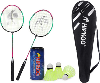Hipkoo Sports Thunder Aluminum Badminton Racquets Set|2 Rackets with Cover,3 Nylon Shuttlecock Badminton Kit