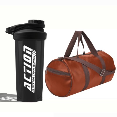 TRUE INDIAN Stylish Sport Bag For Gym Combo With 700ml Premium Gym Protein Shaker Gym & Fitness Kit