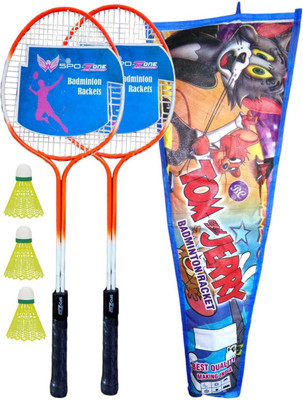 SPO Zone Badminton Racket Set Of 2 PC WITH Cover AND 3 Shuttle KIT Badminton Kit
