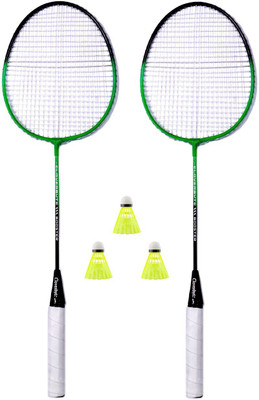MINIBLITZ Booster 2 Piece Badminton Racquet with 3 Piece Nylon Shuttle Badminton Kit