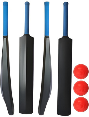 kickmixsports PVC Plastic Bat With 3 Wind Ball Cricket Kit