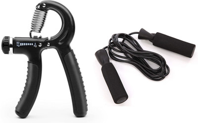 Fitnesstricks Premium Quality Combo of Hand Gripper with Skipping Rope Fitness Accessory Kit Kit