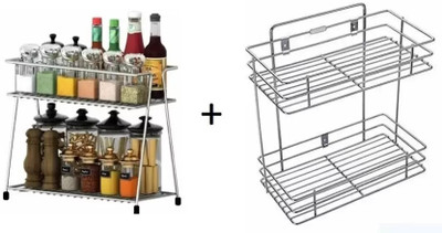 Value Adds Containers Kitchen Rack Steel Value Adds presents a combo pack of 2 layer kitchen rack + spice