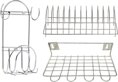 OC9 Utensil Kitchen Rack Steel Stainless Steel Chakla Belan Stand & Plate Stand & Ladle Stand