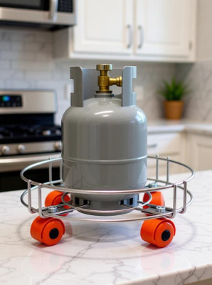 ShopGlobal CYLINDER TROLLEY Utensil Kitchen Rack(Steel)