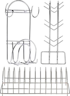 OC9 Utensil Kitchen Rack Steel Stainless Steel Chakla Belan Stand & Cup Stand & Plate Stand