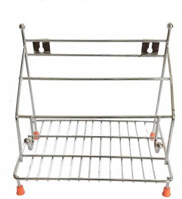 Samayra Chakla/Belan Kitchen Rack Steel 4 in 1 Stainless Steel Chakla Belan Tawa Chimta Lighter (Only Stand Holder) KR47