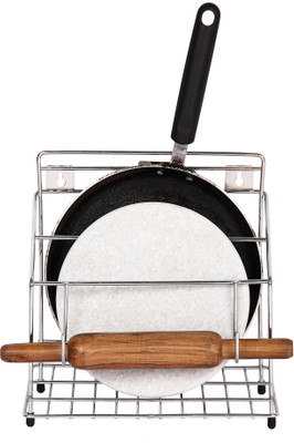 Cabin Kart Chakla/Belan Kitchen Rack Steel 5-in-1 Chakal Belan Tawa Chimta Lighter Stand