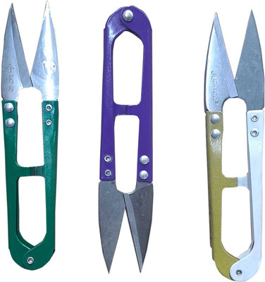 KTEE 6 Pcs Big Thread Cutter Scissor Embroidery,Thread,Paper Cutting Scissors(Set of 3, Multicolor)