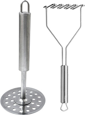 JISUN Two Design Potato Masher/Vegetable Masher/Pav Bhaji Masher Stainless Steel Masher(Pack of 2)