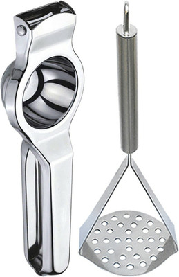 OC9 Stainless Steel Lemon Squeezer & Potato Masher/ Pav Bhaji Masher Kitchen Tool Set(Silver, Masher, Juicer)