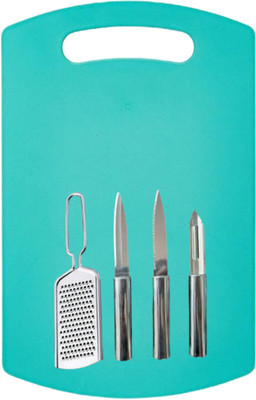 Premium quality kitchen tool set(8*12inch) Chopping/Cutting Board with stainless steel Grater, Peeler, 2 different Knife Kitchen Tool Set(Multicolor)