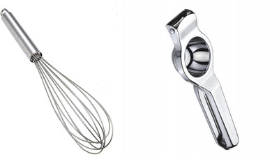 Analog Kitchenware Stainless Steel French Egg/Lassi Beater + Lemon Squeezer With Soda Bottle Opener Kitchen Tool Set(Silver, Juicer, Whisk)