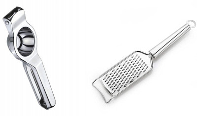 Analog Kitchenware StainlessSteel Lemon Squeezer With Soda Bottle Opener + Cheese/Ginger Grater Set Kitchen Tool Set(Silver, Grater, Juicer) Analog Kitchenware StainlessSteel Lemon Squeezer With Soda Bottle Opener + Cheese/Ginger Grater Set Kitchen Tool Set(Silver, Grater, Juicer)