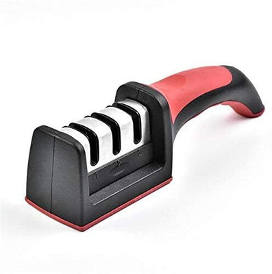 BoldFire Knife Sharpener 3 Stage Sharpening Tool for Ceramic Knife and Steel Knives. Knife Sharpening Steel(Steel)