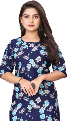Alpha Fashion Women Printed A-line Kurta(Blue)