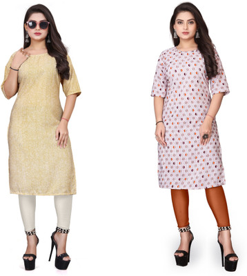 HARISH TEXTILE Women Printed Straight Kurta(Multicolor)