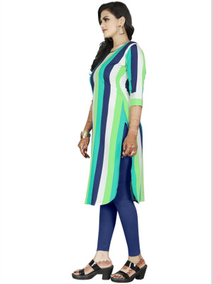 maruti fab Women Striped Straight Kurta(Multicolor)