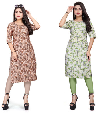 KNG TEXTILE Women Printed A-line Kurta(Multicolor)