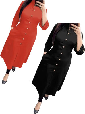 Maaa Meladi CreationS Women Solid A-line Kurta(Multicolor)