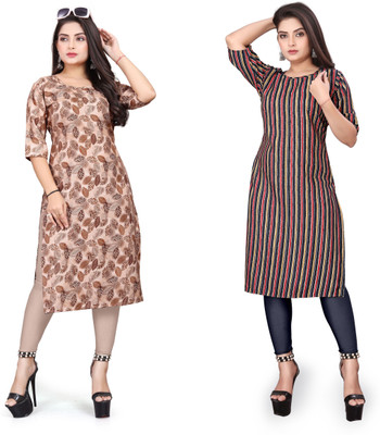 HARISH TEXTILE Women Printed Straight Kurta(Multicolor)