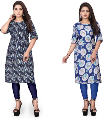 HARISH TEXTILE Women Printed Straight Kurta(Multicolor)