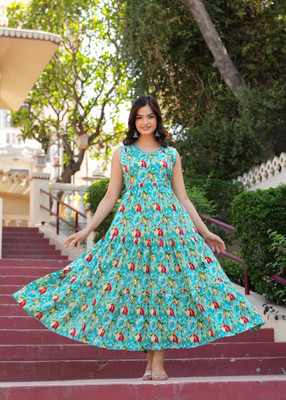AASHLEY Flared/A-line Gown(Blue)