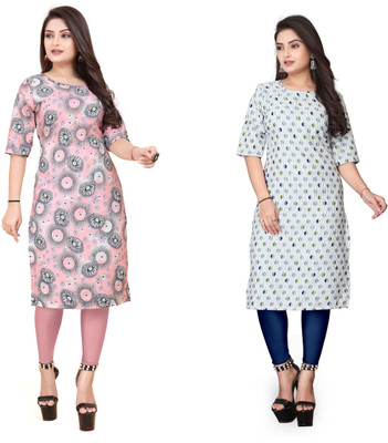 RIDDHI COLLECTION MALL Women Printed Straight Kurta(Multicolor)