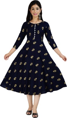 AARTI FASHION Anarkali Gown(Blue)