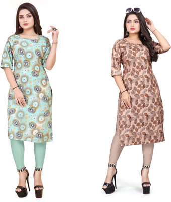 DB COLLECTION Women Printed Straight Kurta(Multicolor)