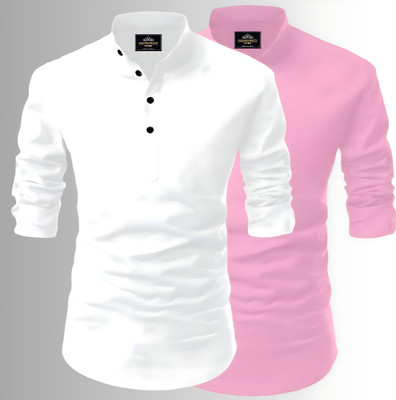 KASHIBAA Men Solid Straight Kurta(Multicolor)