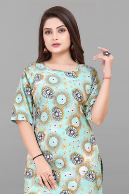 JAYA DESIGNER Women Printed A-line Kurta(Green)