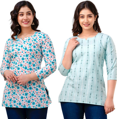 VROEGER Casual Women Green Top